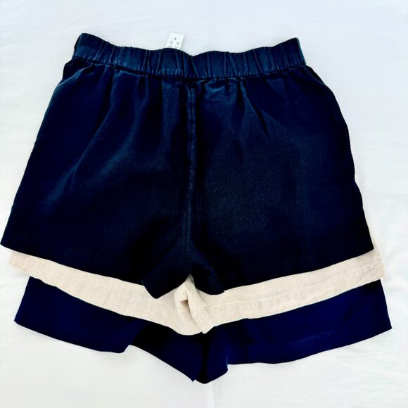 NWT J.Crew Tropez Linen Shorts size S Navy Blue Black - Picture 8 of 11